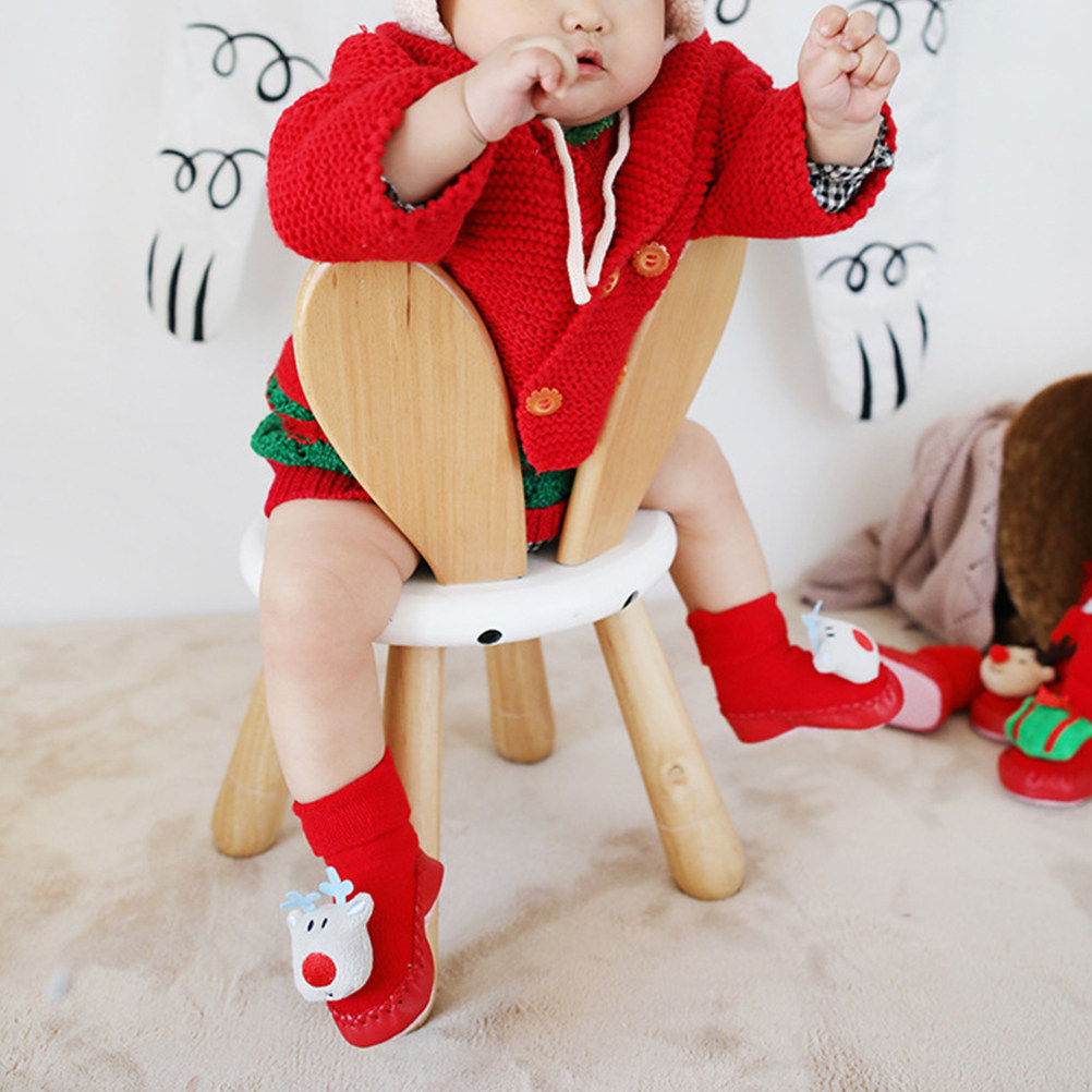 Unisex Baby Socks Non Slip - 1Pair Warm Christmas Socks Children Soft