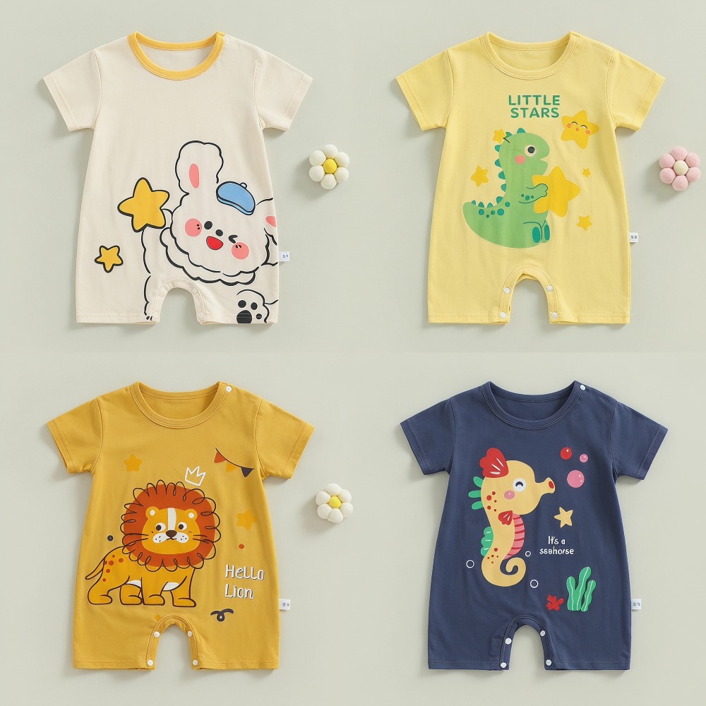Summer  Printed Newborn Baby C - Baby Summer Linen Sleeveless Jumpsuit 评论和价格