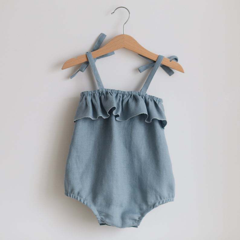 Summer Baby Girl Clothes Rompe - Baby Summer Linen Sleeveless Jumpsuit 评论和价格
