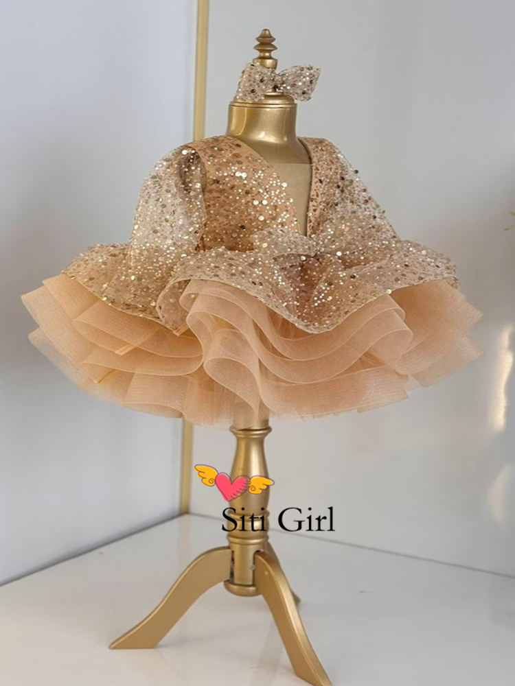 Pink Princess Baby Dress Flowe - Toddler Girl Tulle Party Dress 评论和价格