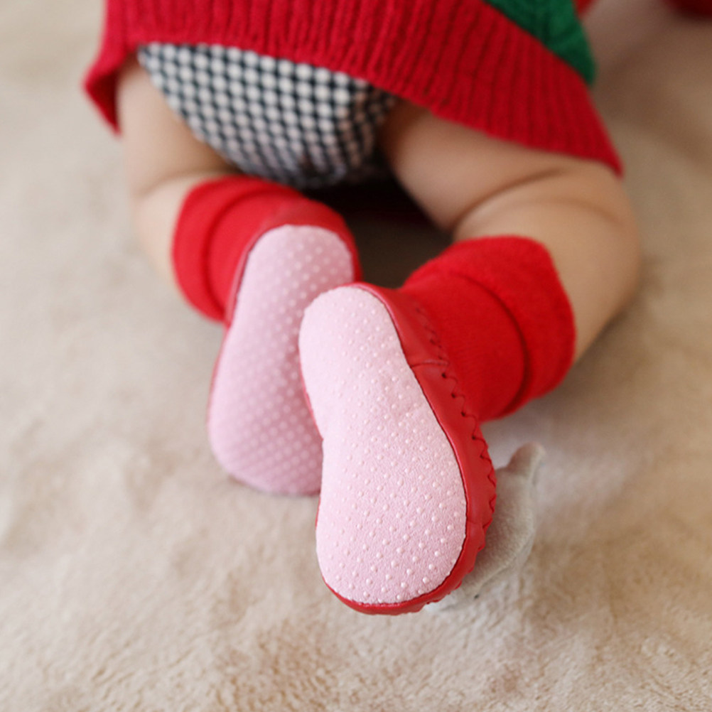 1Pair Warm Christmas Socks Chi - Unisex Baby Socks Non Slip 评论和价格