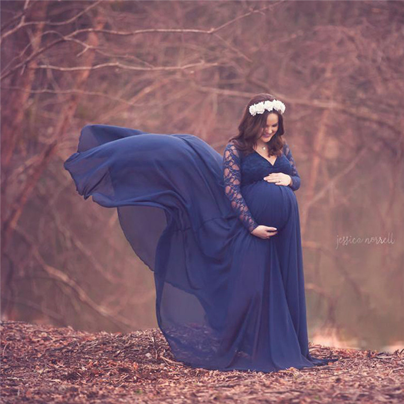 New Lace Chiffon Maternity Pho - Maternity Wear 评论和价格
