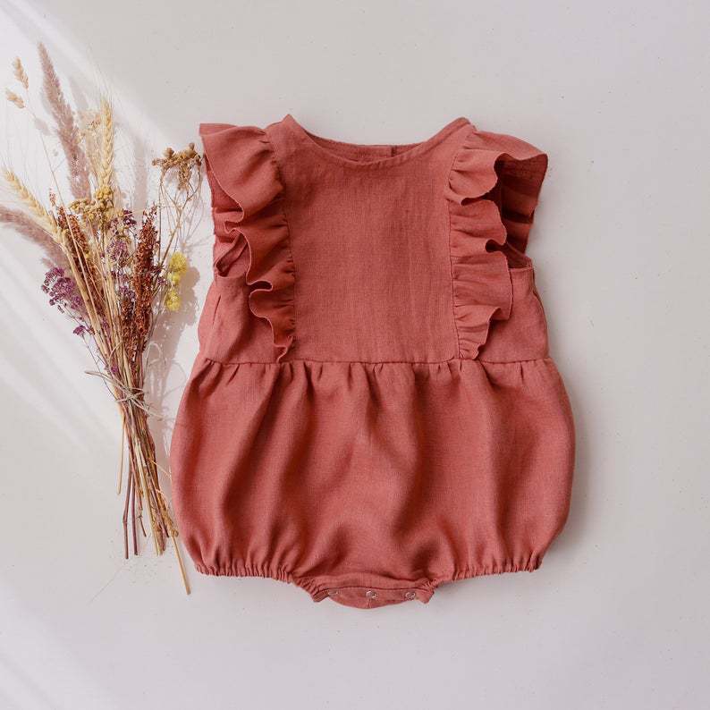 Summer Newborn Infant Baby Gir - Baby Summer Linen Sleeveless Jumpsuit 评论和价格