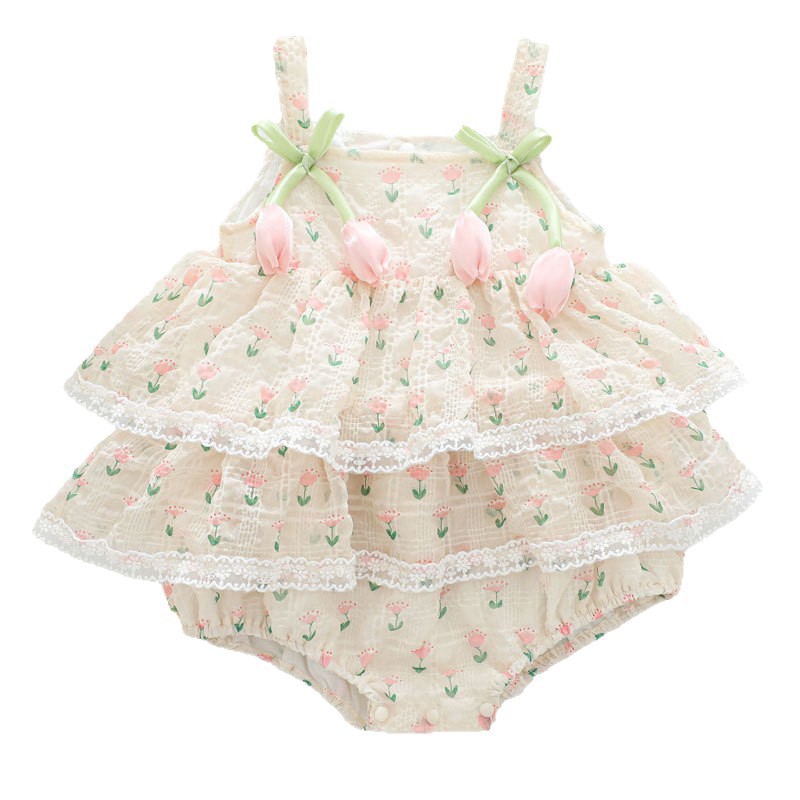 2026 Baby Girl Summer Princess - Newborn Baby Girl Romper Floral 评论和价格