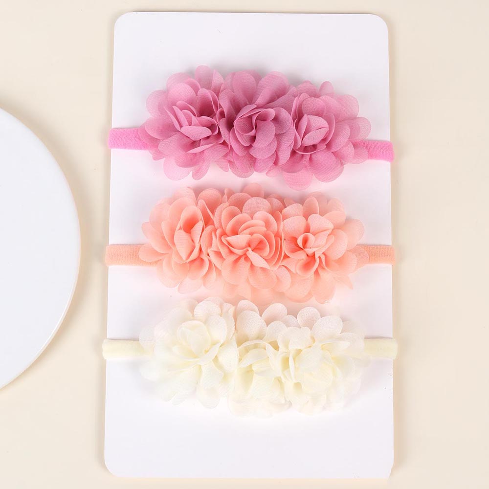 3Pcs Chiffon Flower Headbands  - Baby Gear 评论和价格