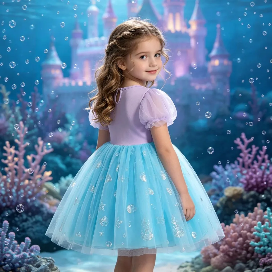 Toddler Girls Mermaid Princess - Toddler Girl Tulle Party Dress 评论和价格
