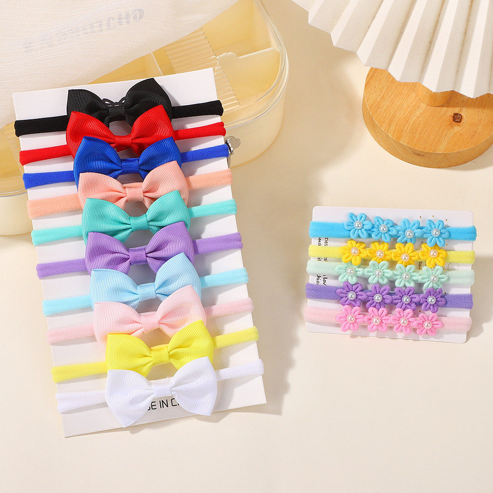 15Pcs Ribbon Bowknot Elastic H - Baby Gear 评论和价格