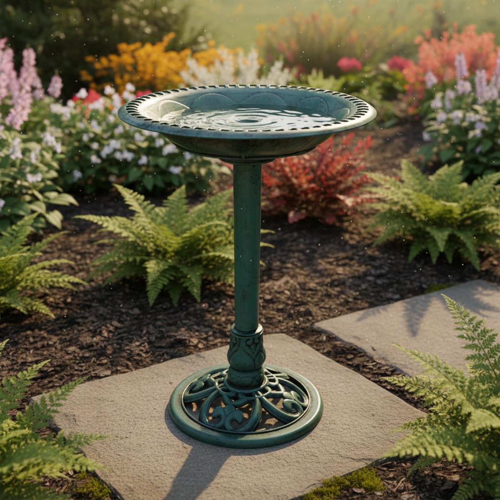 Bird Bath Bowl with Ground Sta - Feeding 评论和价格
