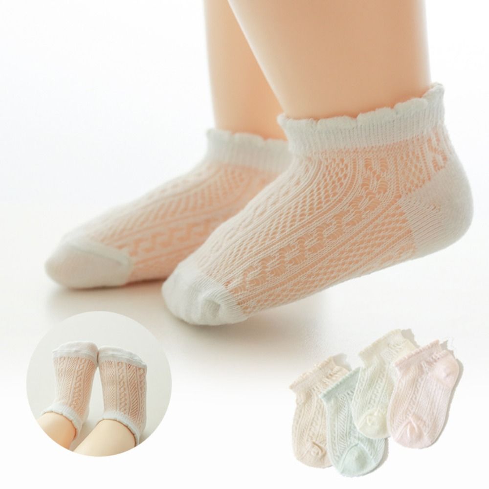 4Pairs New Cotton Baby Ruffle  - Unisex Baby Socks Non Slip 评论和价格