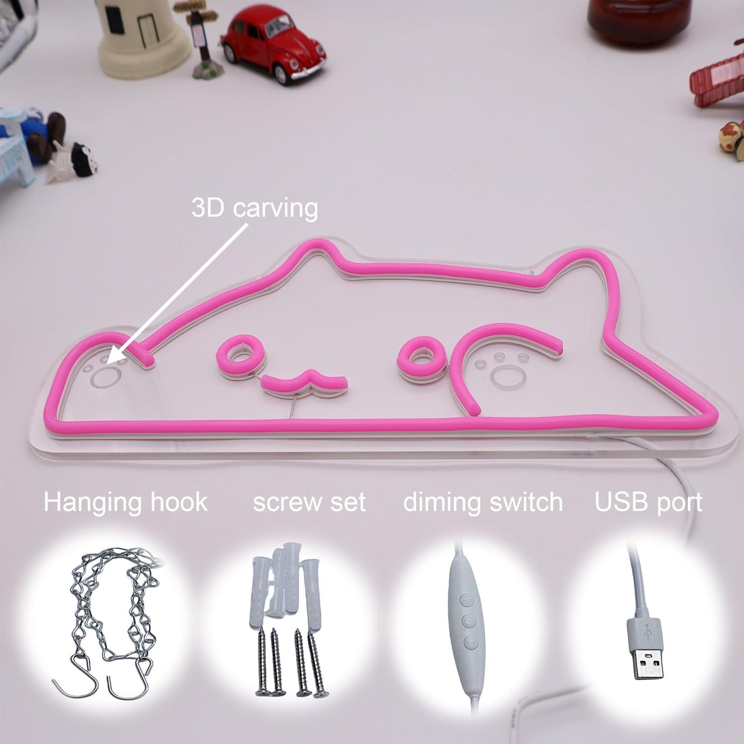 Cat Neon Sign Animal USB Dimma - Nursery 评论和价格