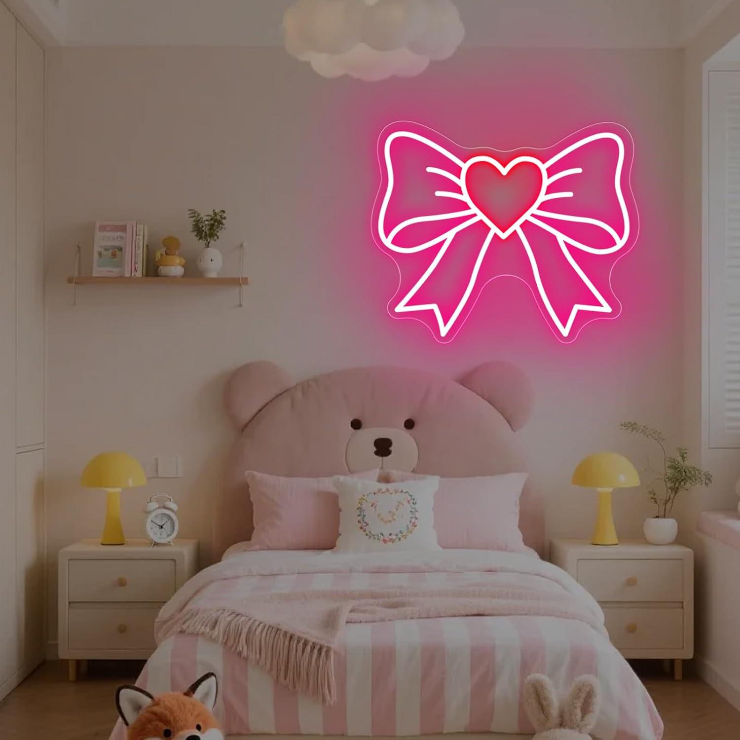 Bow Neon Signs USB Dimmable LE - Nursery 评论和价格