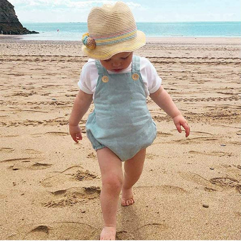 2025 Summer Newborn Baby Boys  - Baby Summer Linen Sleeveless Jumpsuit 评论和价格