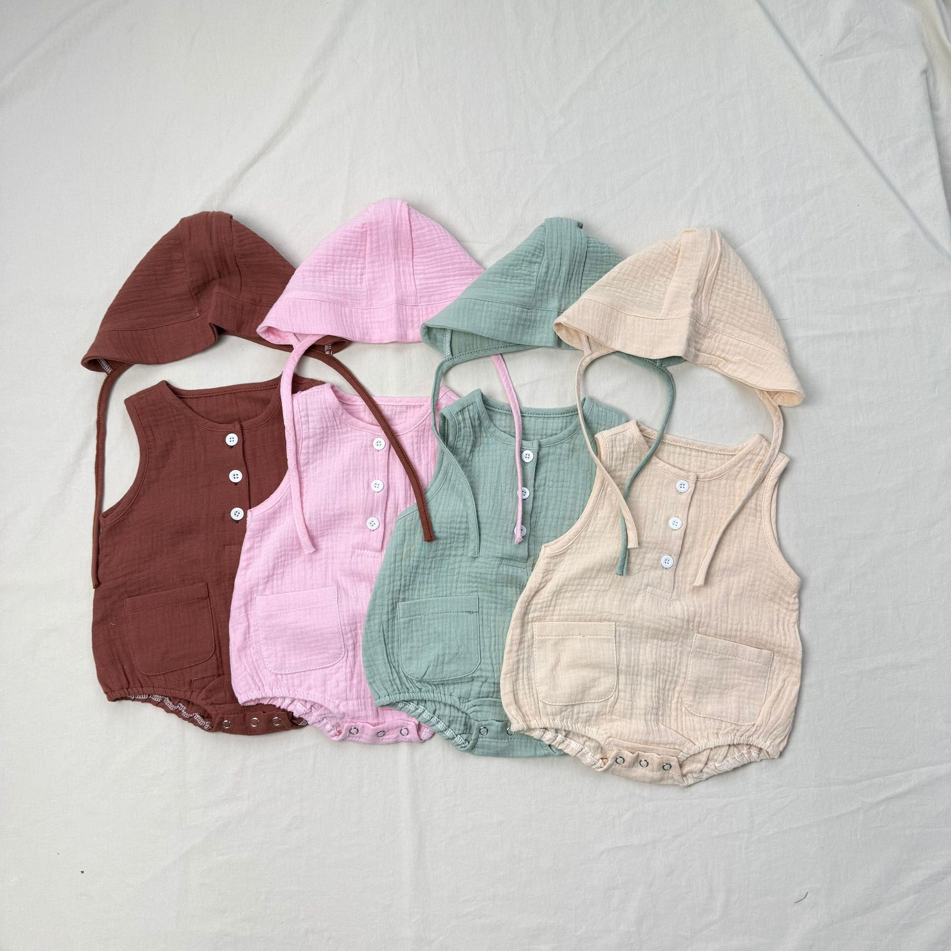 2025 Summer New Baby Sleeveles - Baby Summer Linen Sleeveless Jumpsuit 评论和价格