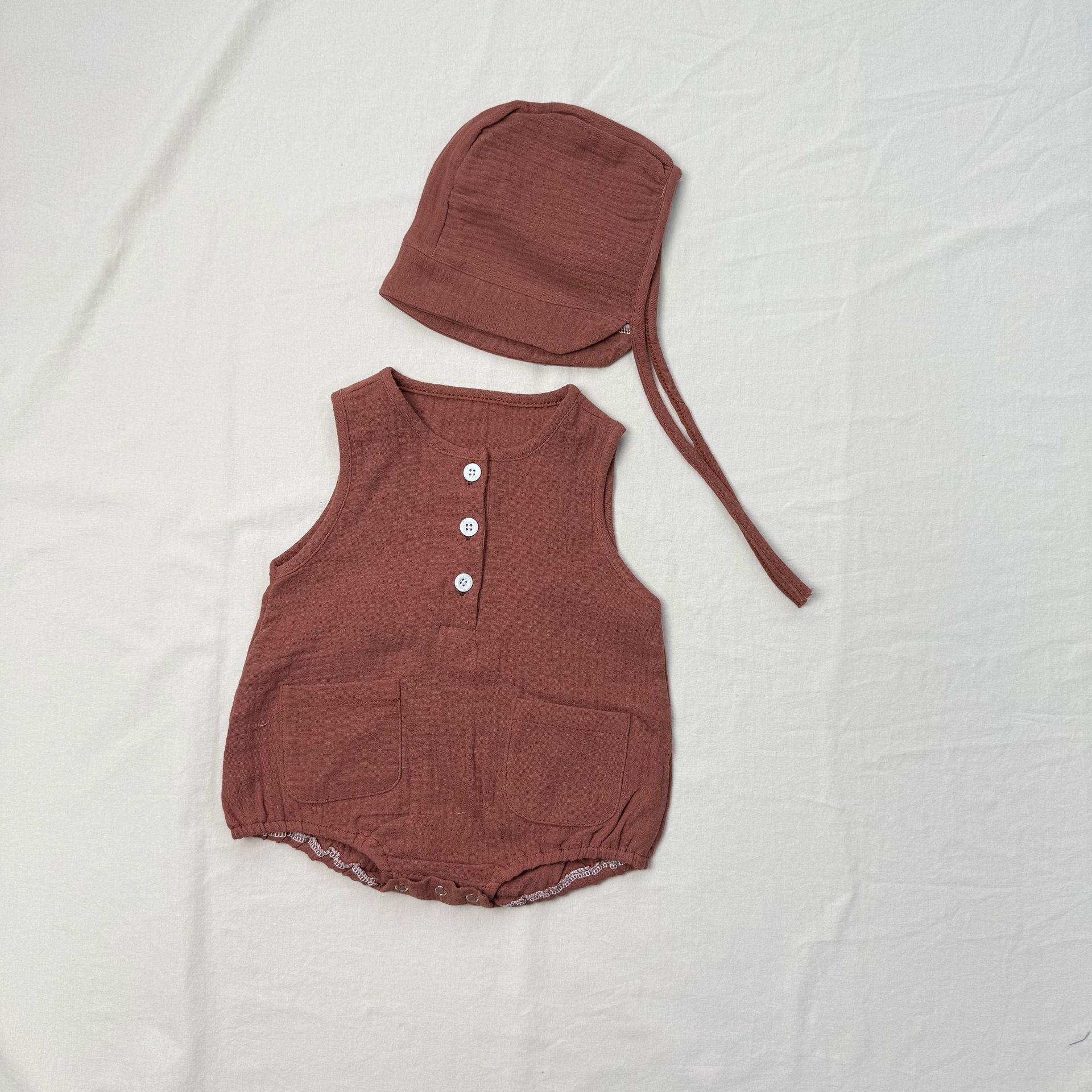 2025 Summer New Baby Sleeveles - Baby Summer Linen Sleeveless Jumpsuit 评论和价格