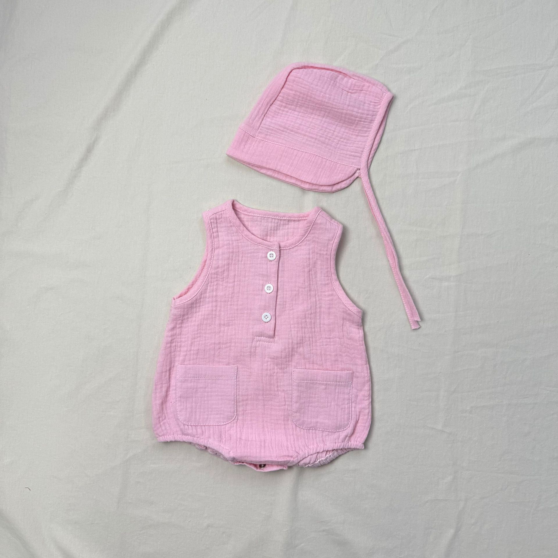 2025 Summer New Baby Sleeveles - Baby Summer Linen Sleeveless Jumpsuit 评论和价格