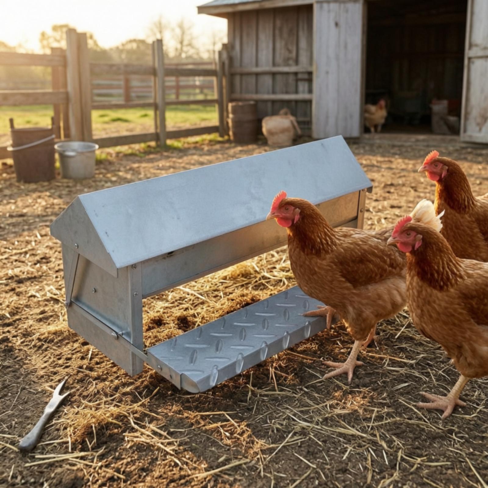 Automatic Poultry Feeder Troug - Feeding 评论和价格