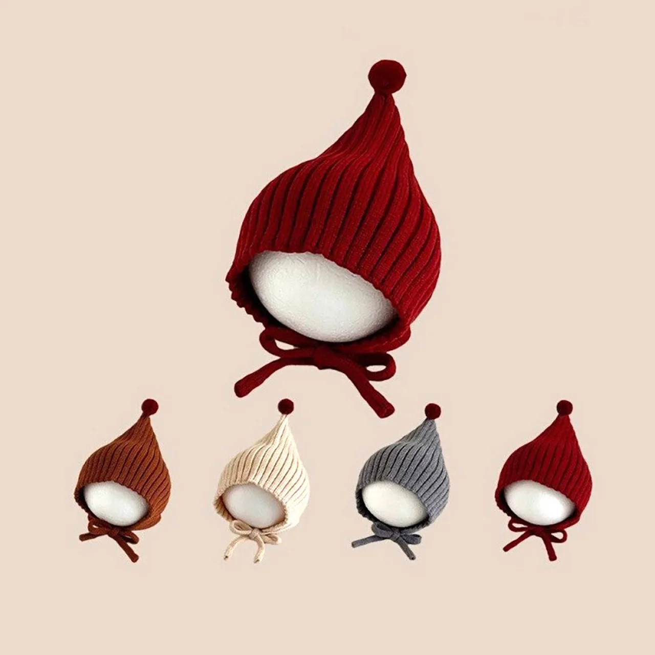 Winter Baby Knit Hat Cute Soli - Infant Beanie Hat With Ears 评论和价格