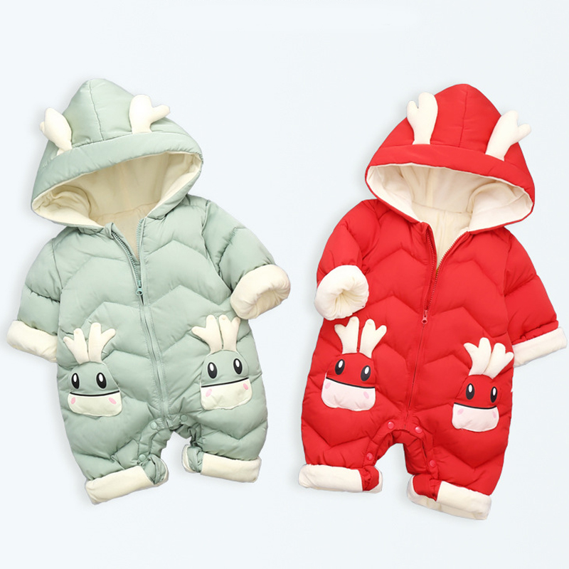 1-3Y Infant Thick Velvet Rompe - Cotton Baby Onesies Zipper 评论和价格