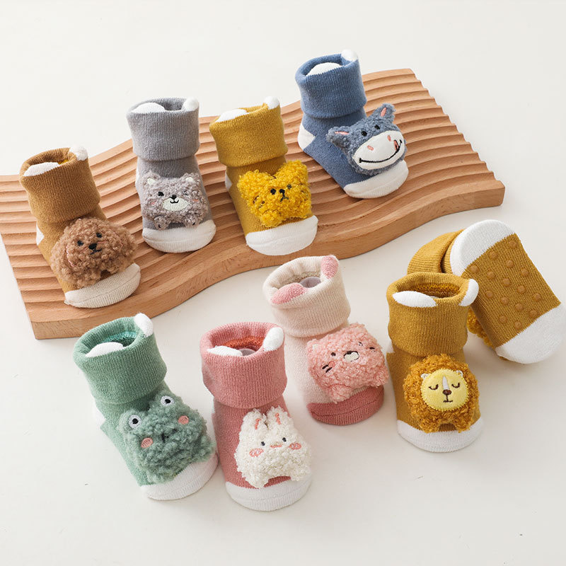 0-3Years Newborn Baby Girl Boy - Unisex Baby Socks Non Slip 评论和价格