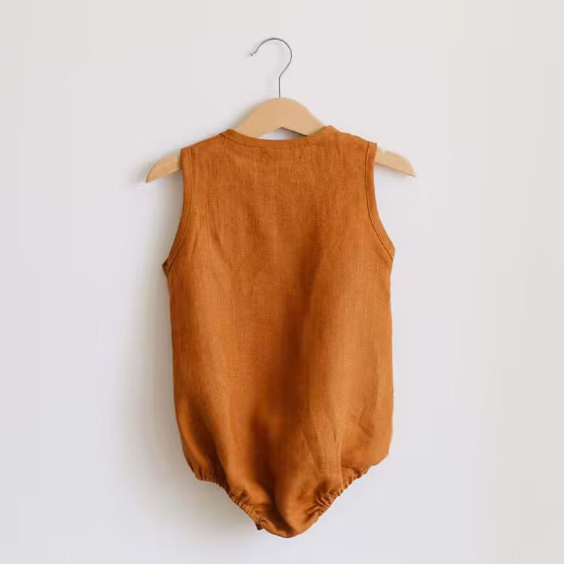 Newborn Baby Boys Linen Cotton - Baby Summer Linen Sleeveless Jumpsuit 评论和价格