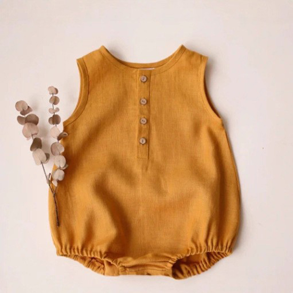 Newborn Baby Boys Linen Cotton - Baby Summer Linen Sleeveless Jumpsuit 评论和价格
